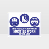 Customized Hazard Signs,This Equipment Must Be Worn Sign H+F+E